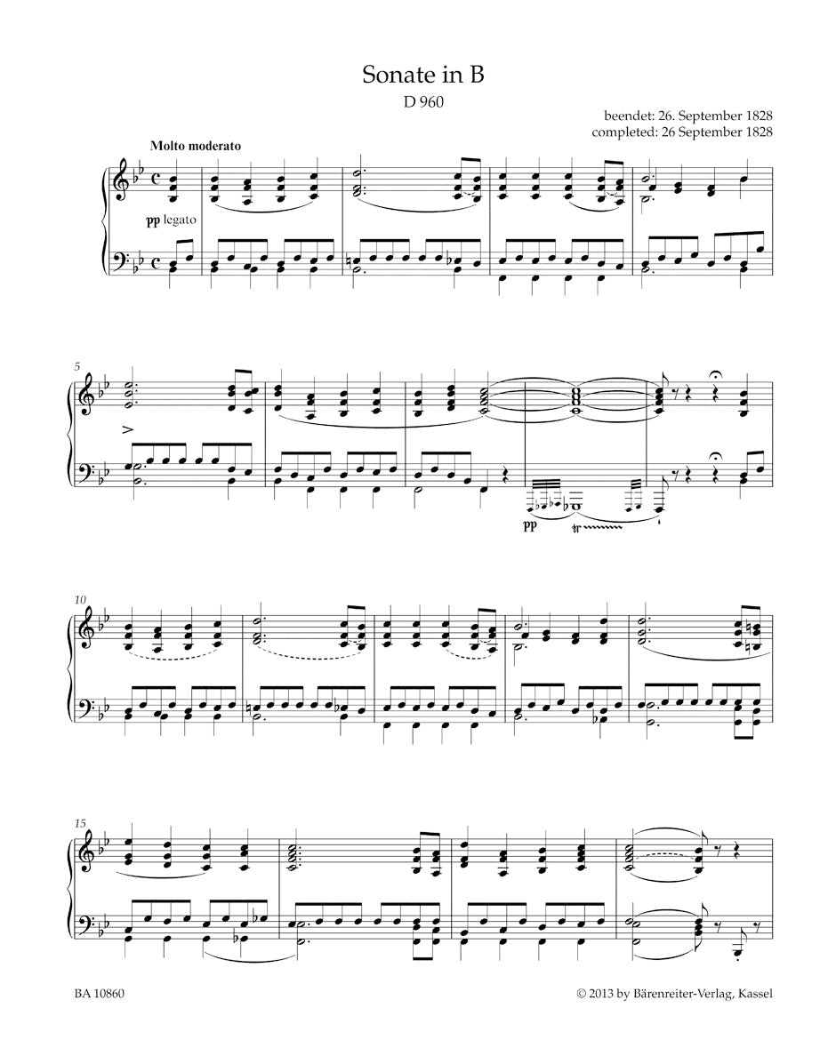 Sonata in B-flat maj D 960