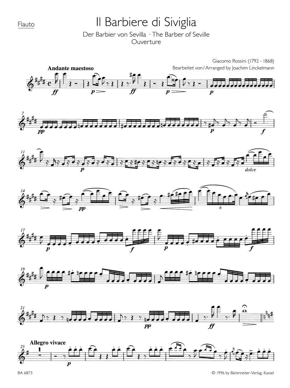 Il Barbiere di iviglia. Overture for Woodwind Quintet