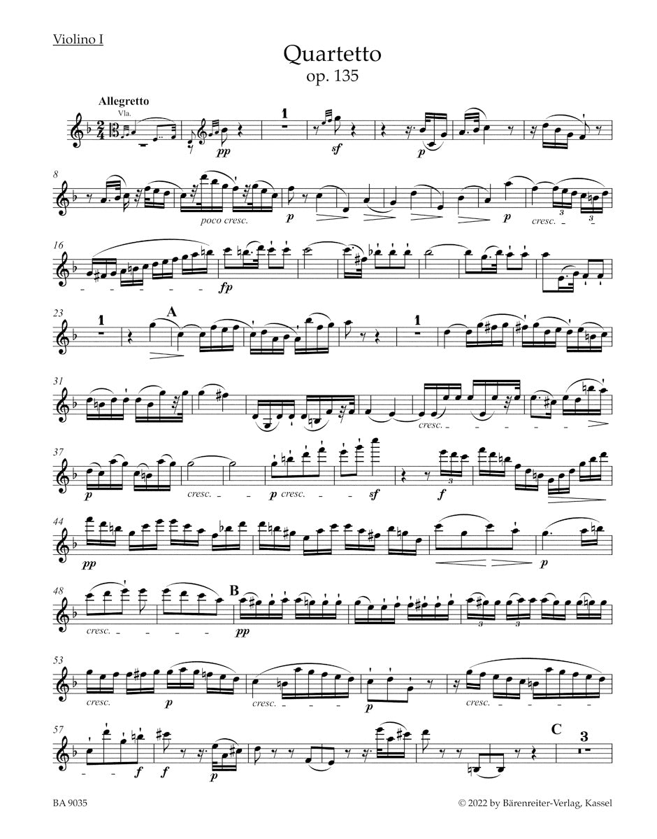 String Quartet in F maj op. 135
