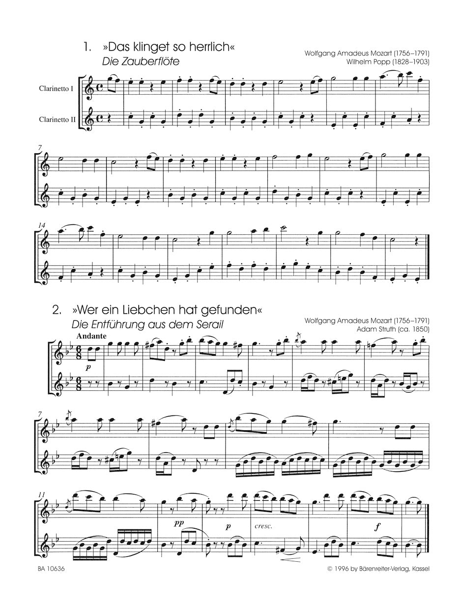 Classic Hits for two Clarinets