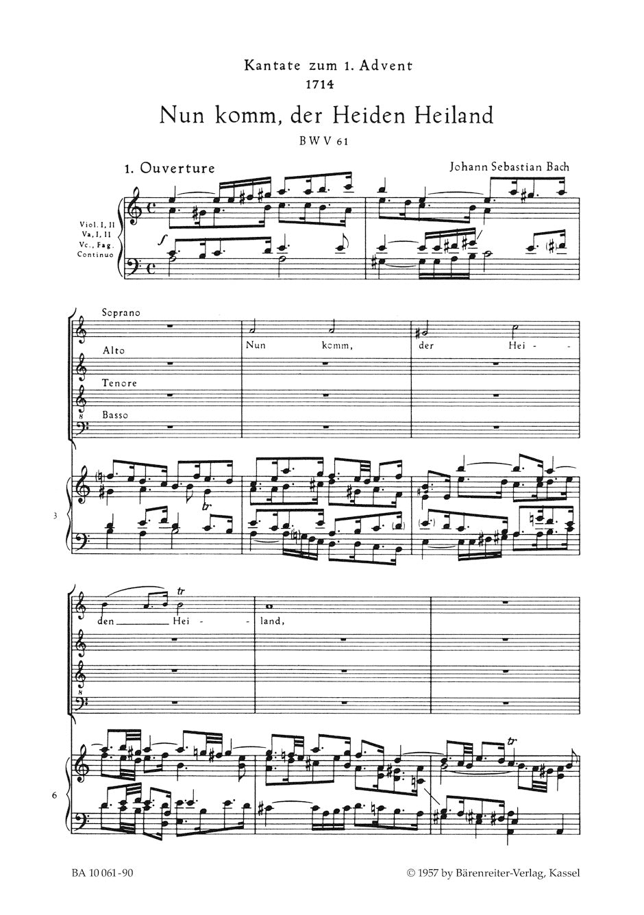Cantata BWV 61 Nun komm, der Heiden Heiland