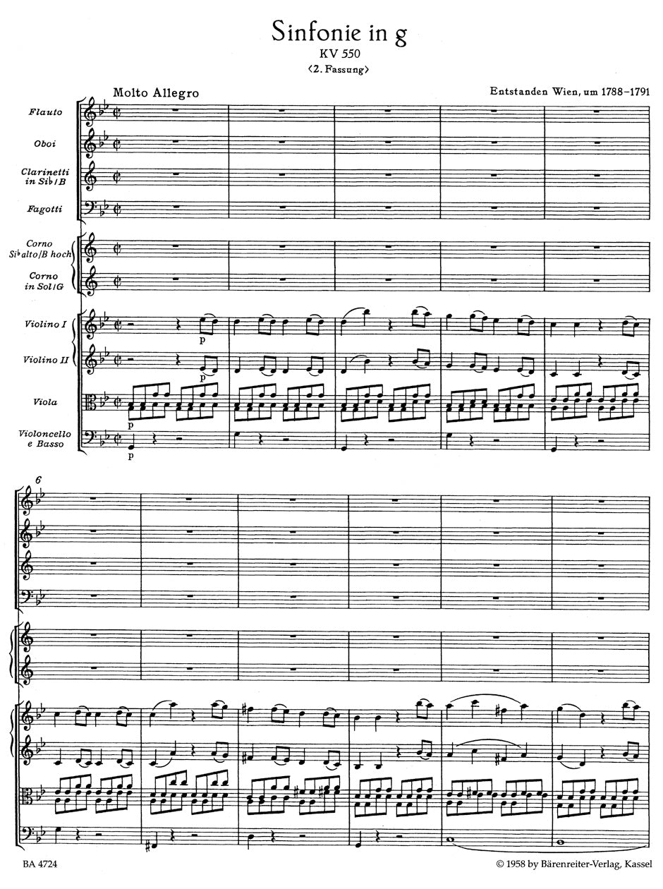 Symphony No. 40 in G min K. 550 (second version)