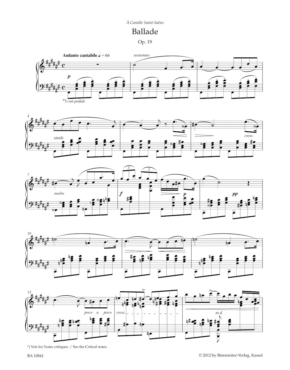 Ballad in F-sharp maj op. 19