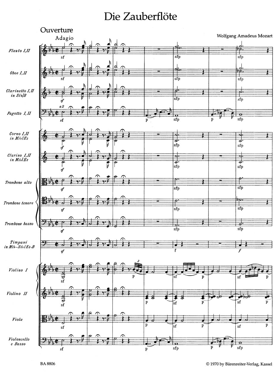 Die Zauberflote (The Magic Flute)
Overture K. 620