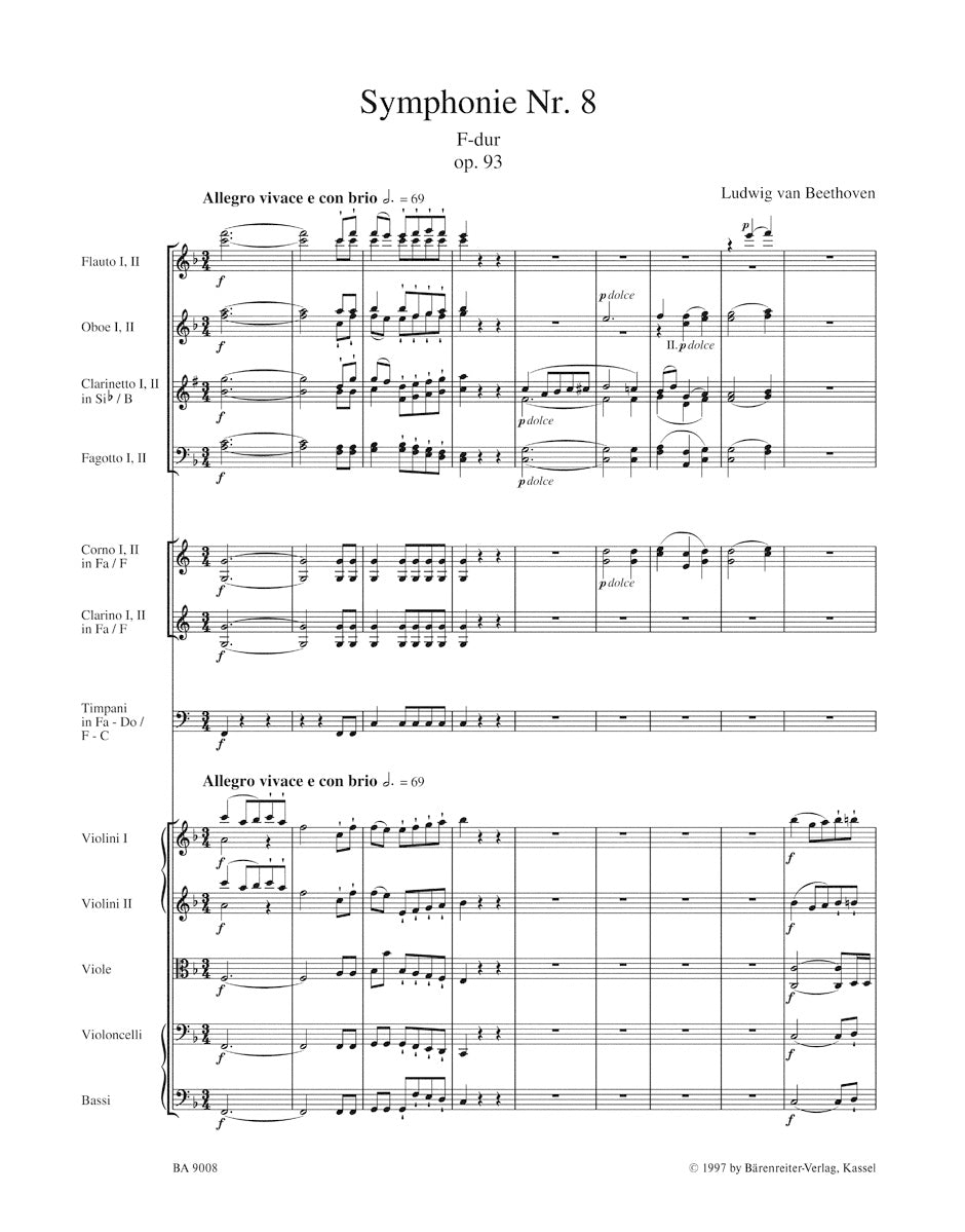Symphony No. 8 in F maj op. 93