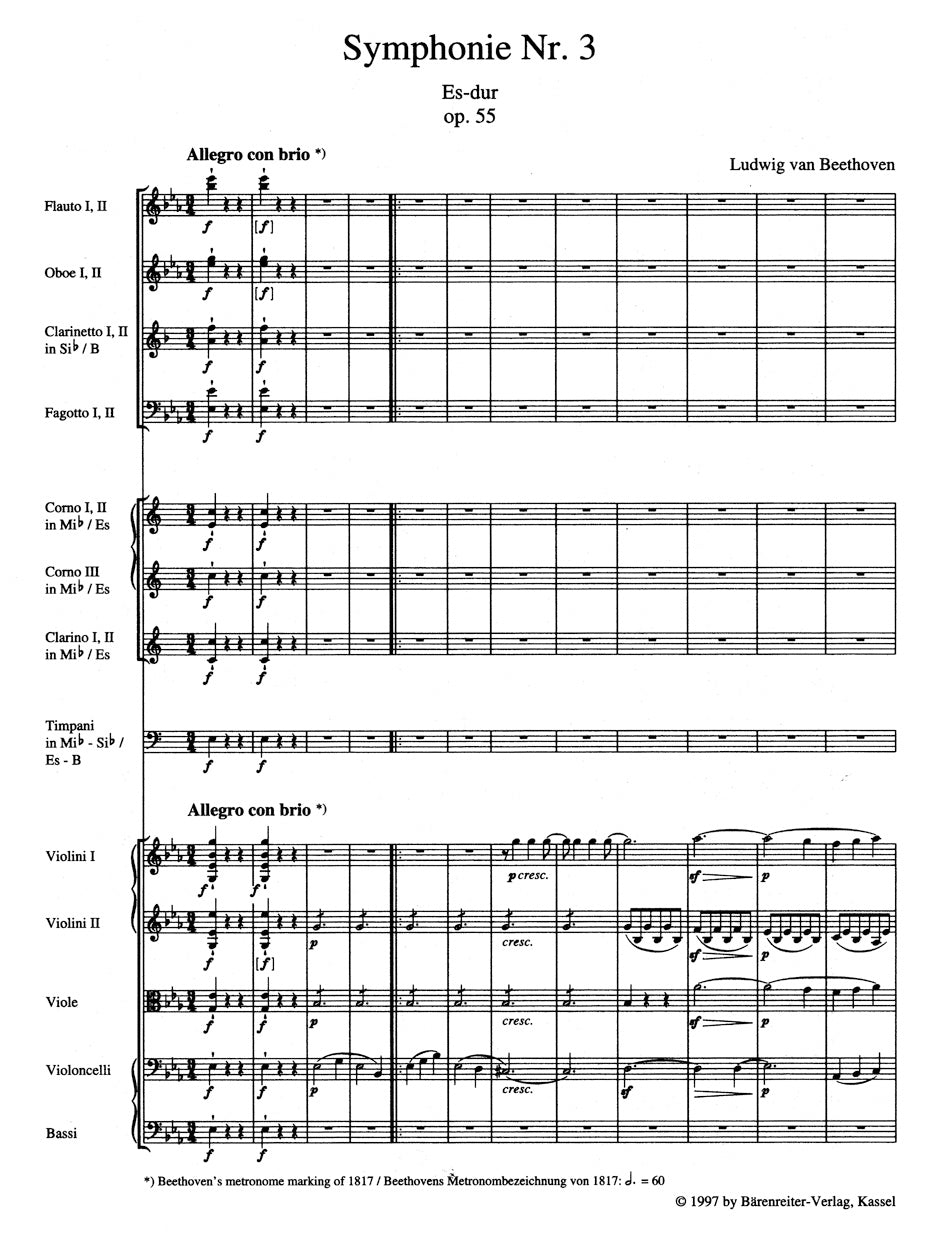 Symphony No. 3 in E-flat maj op. 55