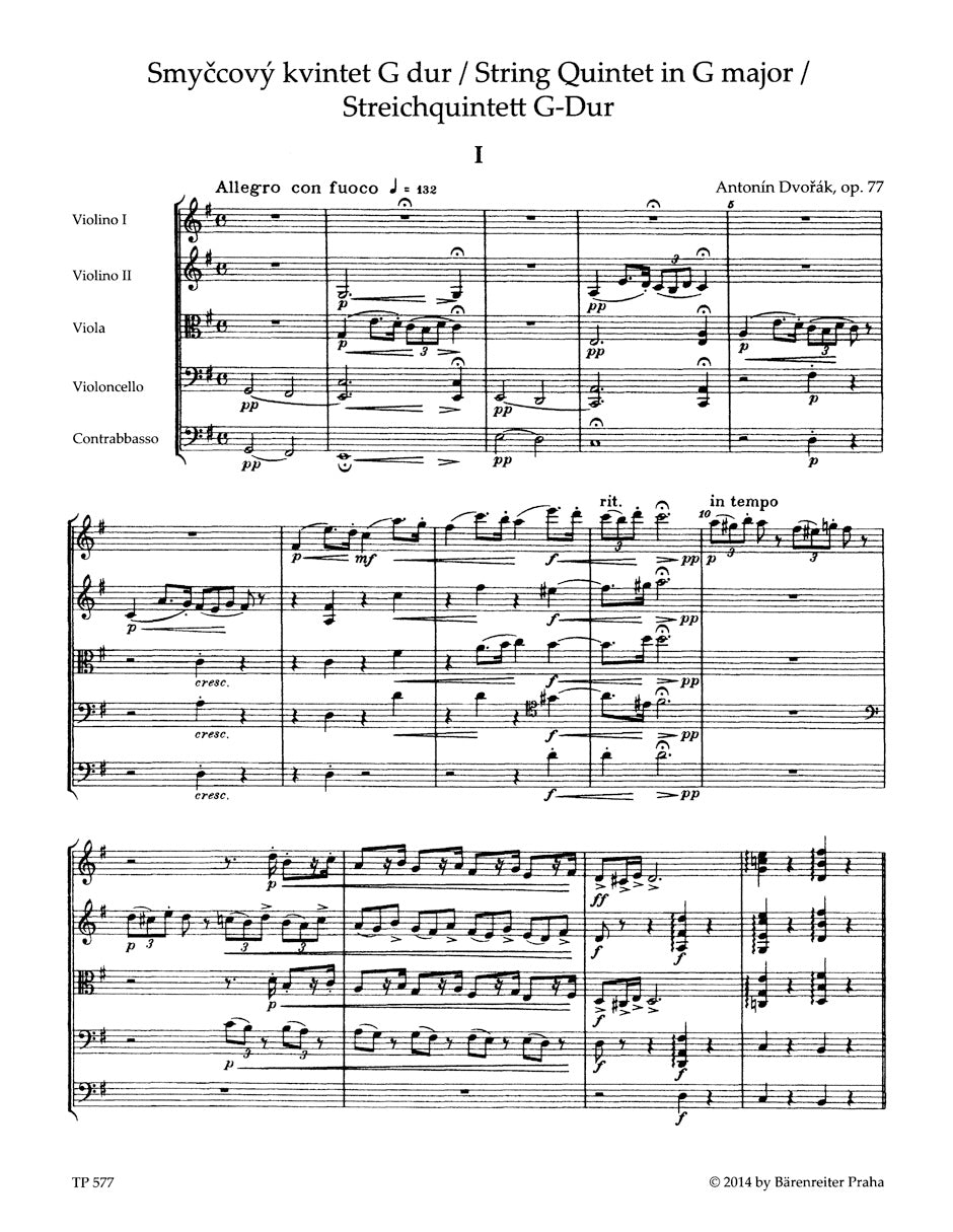 String Quintet in G maj op. 77