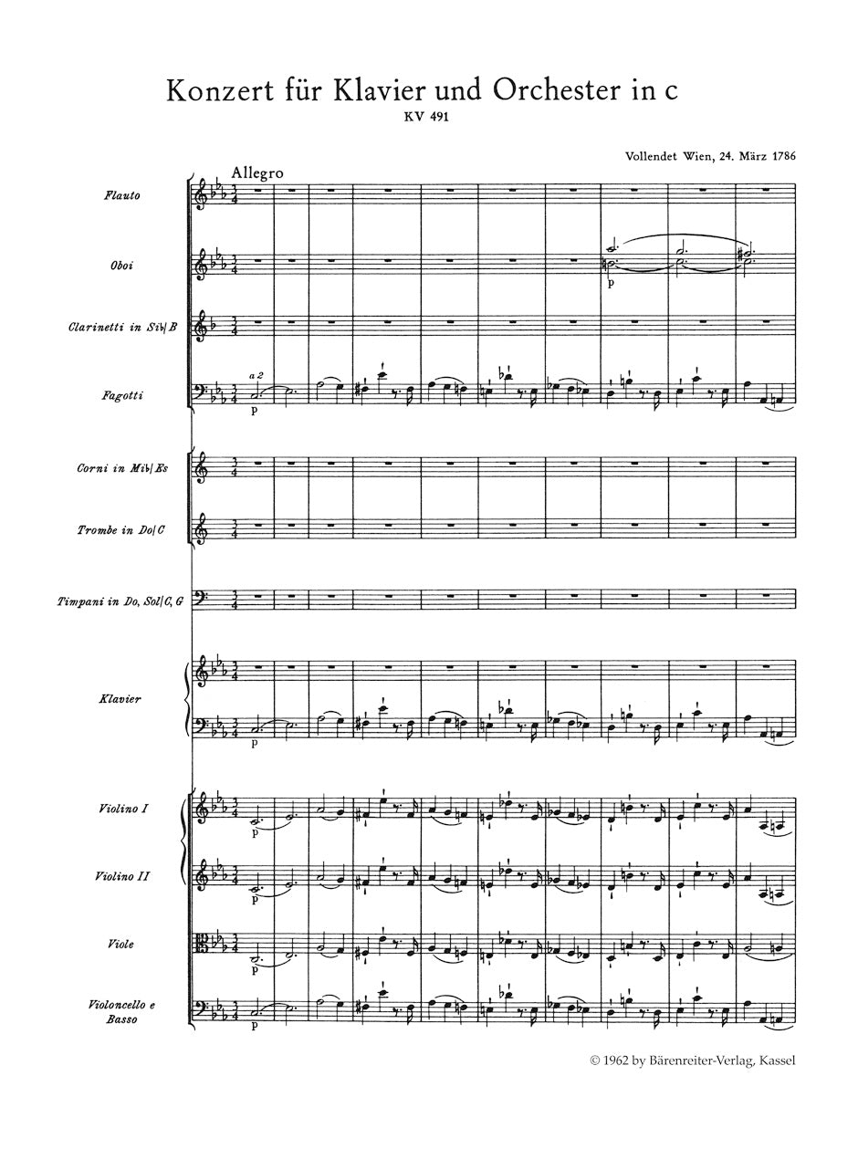 Piano Concerto No. 24 in C min K. 491