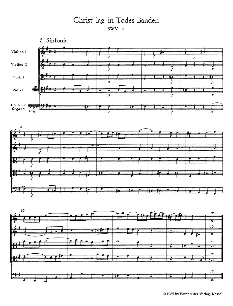 Cantata BWV 4 Christ lag in Todes Banden / Christ lay by death enshrouded