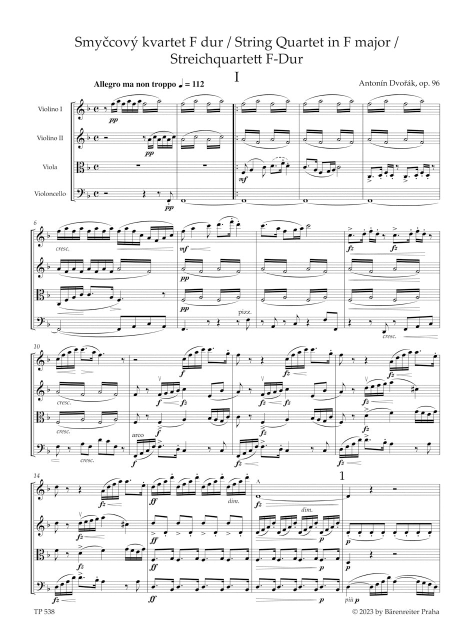 String Quartet No. 12 in F maj op. 96 "American"