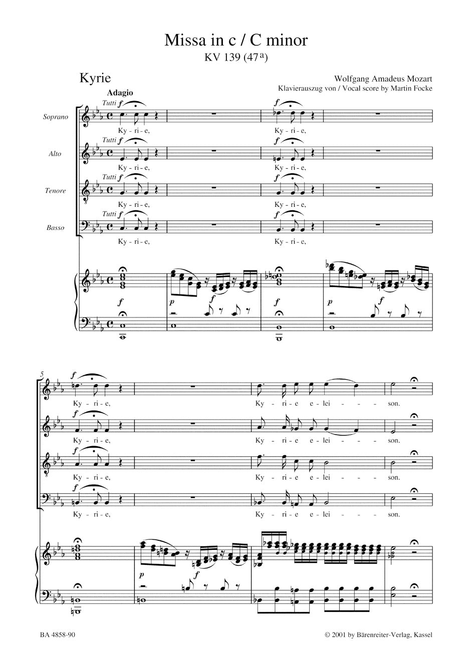 Missa in C min "Waisenhaus Mass" K. 139 (47a)