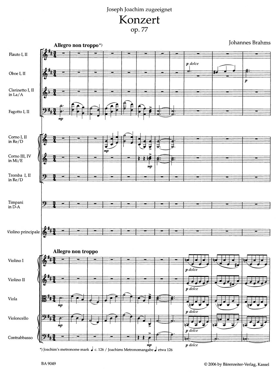 Concerto in D maj for Violin and Orchestra op. 77