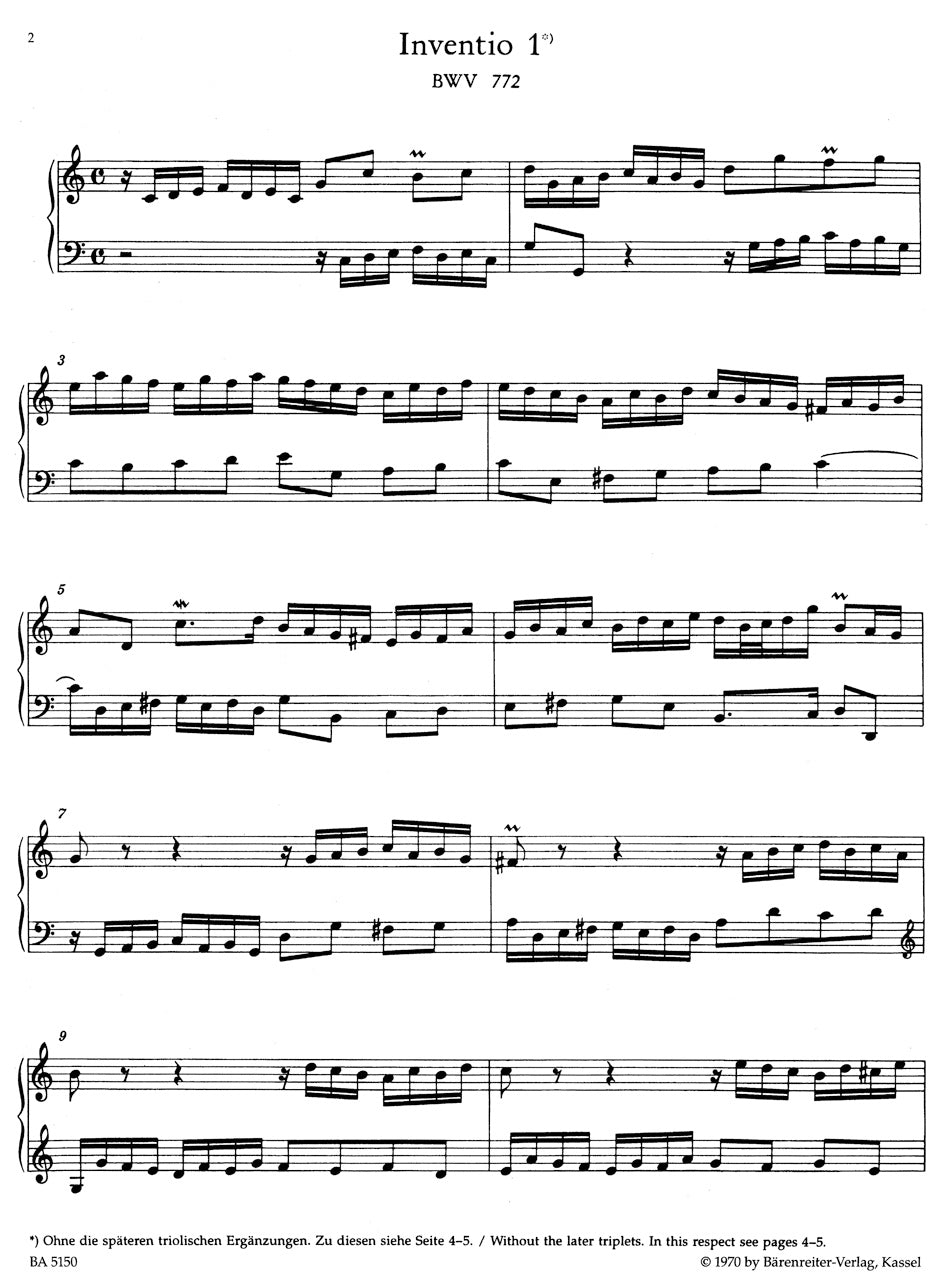Inventions and Sinfonias  BWV 772-801