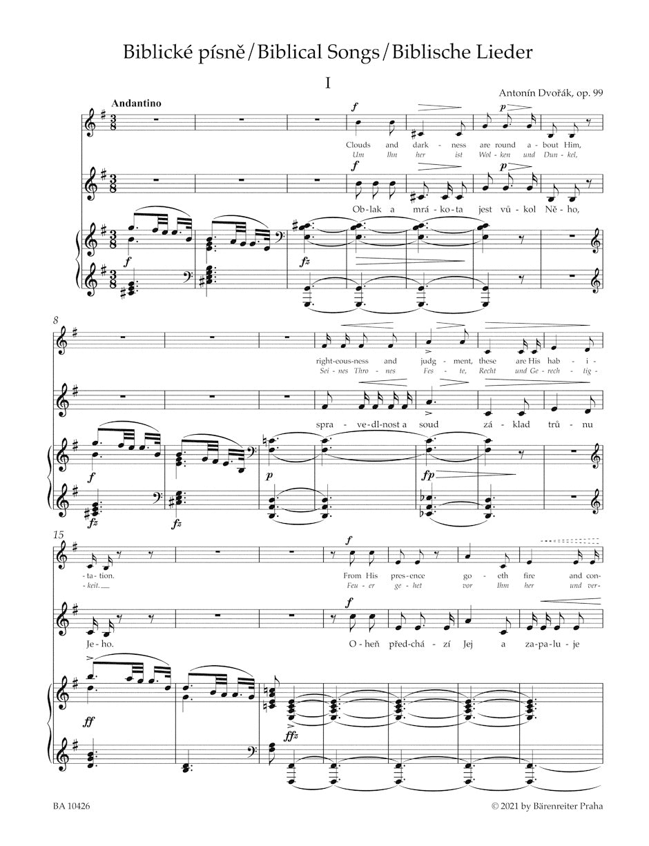 Biblical Songs op. 99 for Voice and Piano. Low Voice