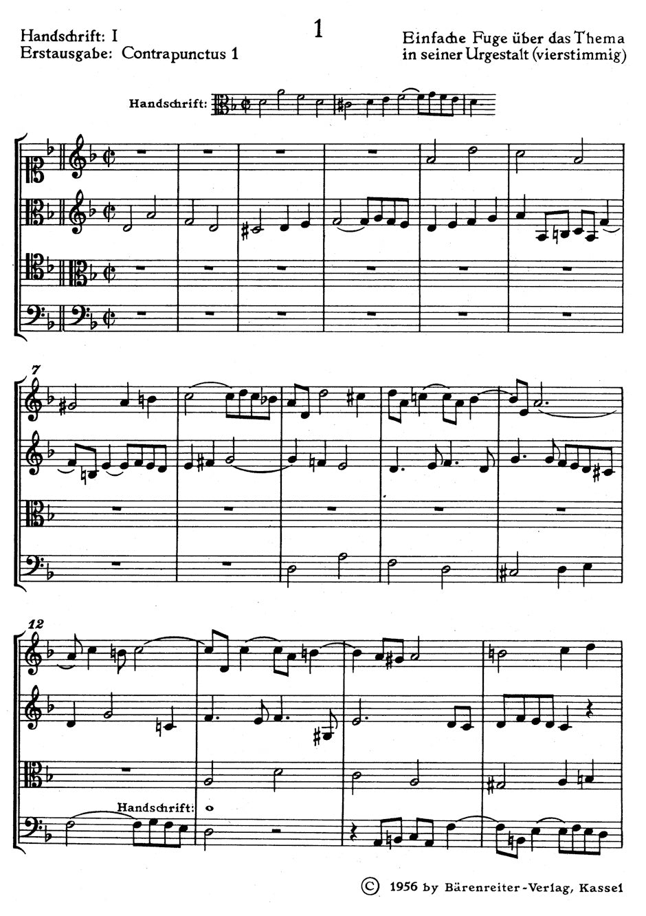 The Art of Fugue BWV 1080