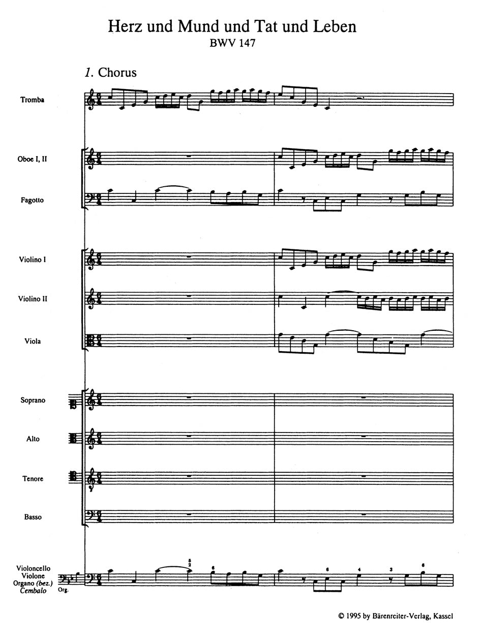 Cantata BWV 147 Herz und Mund und Tat und Leben / Heart and lips, Thy whole behaviour