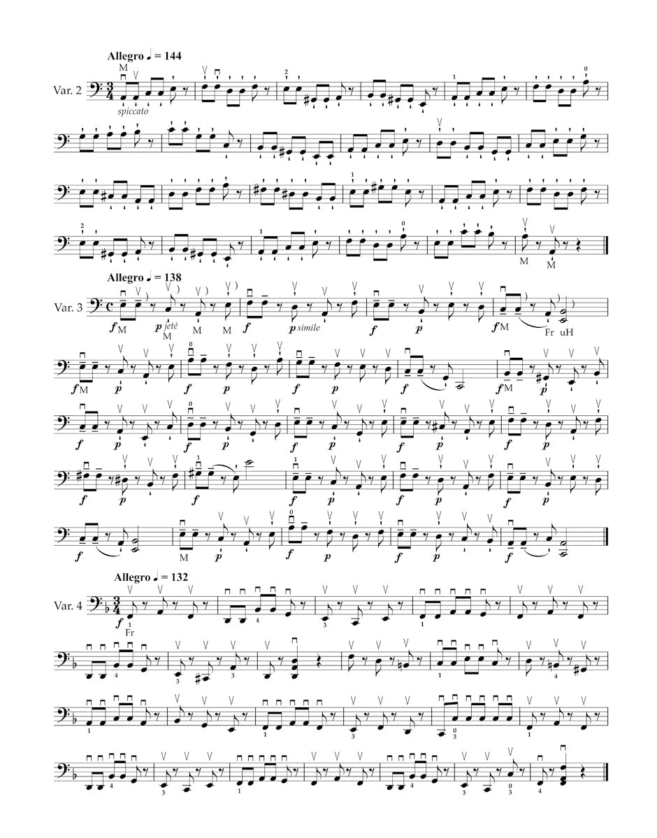 Forty Variations for Violoncello op. 3