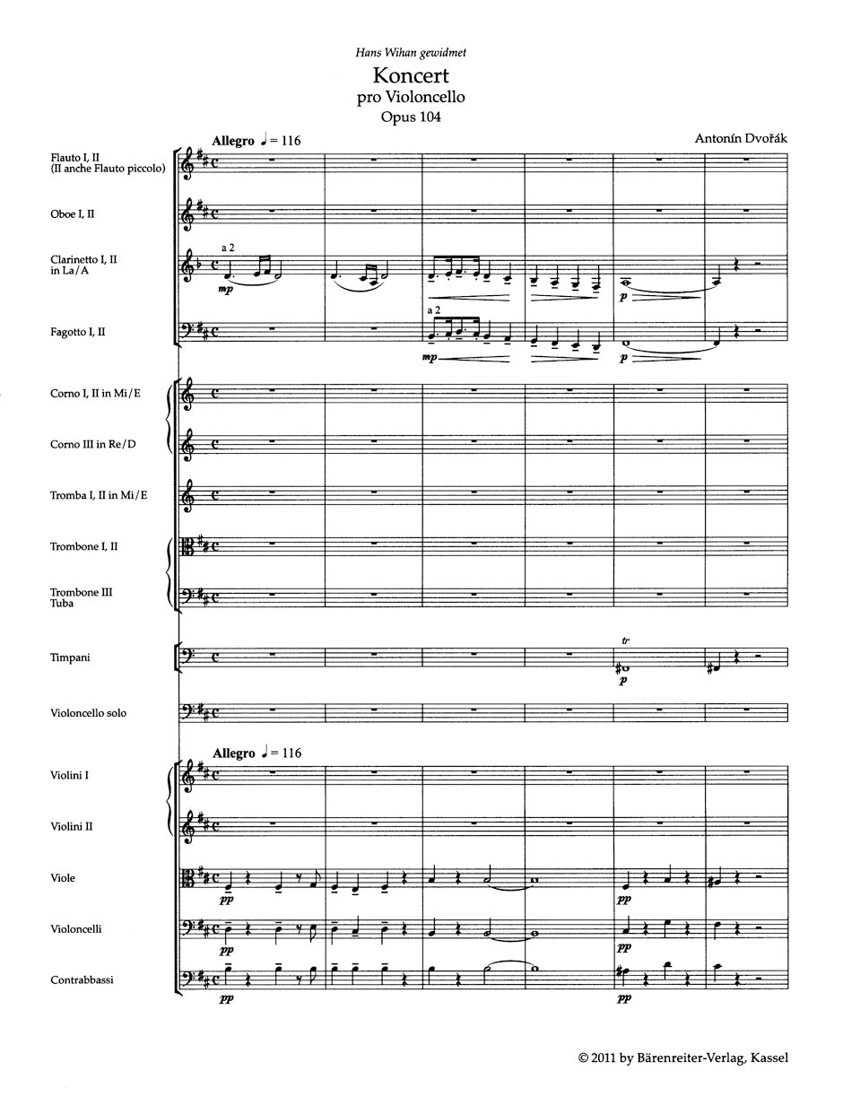 Concerto for Violoncello in B min op. 104