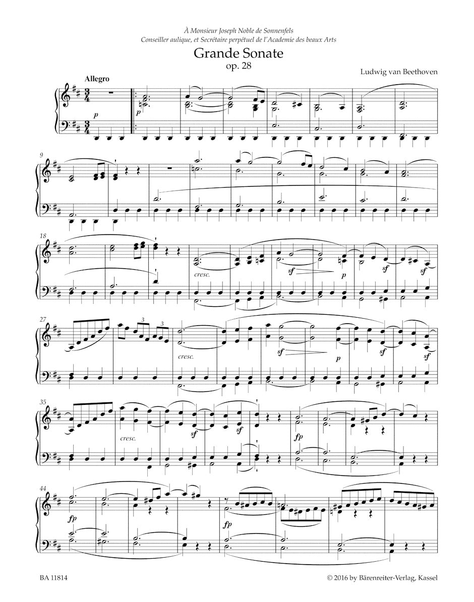 Sonata in D maj op. 28 "Pastorale"