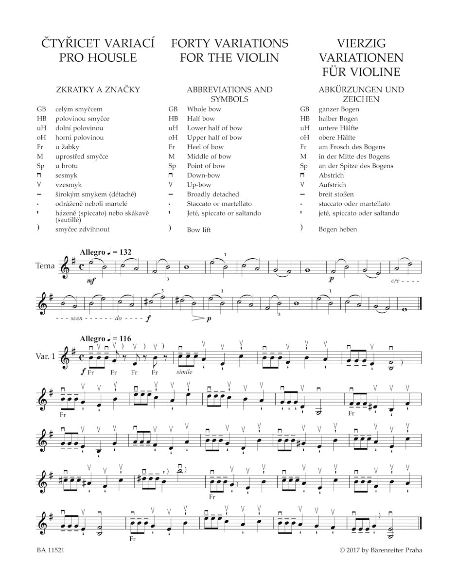 Forty Variations for the Violin op. 3