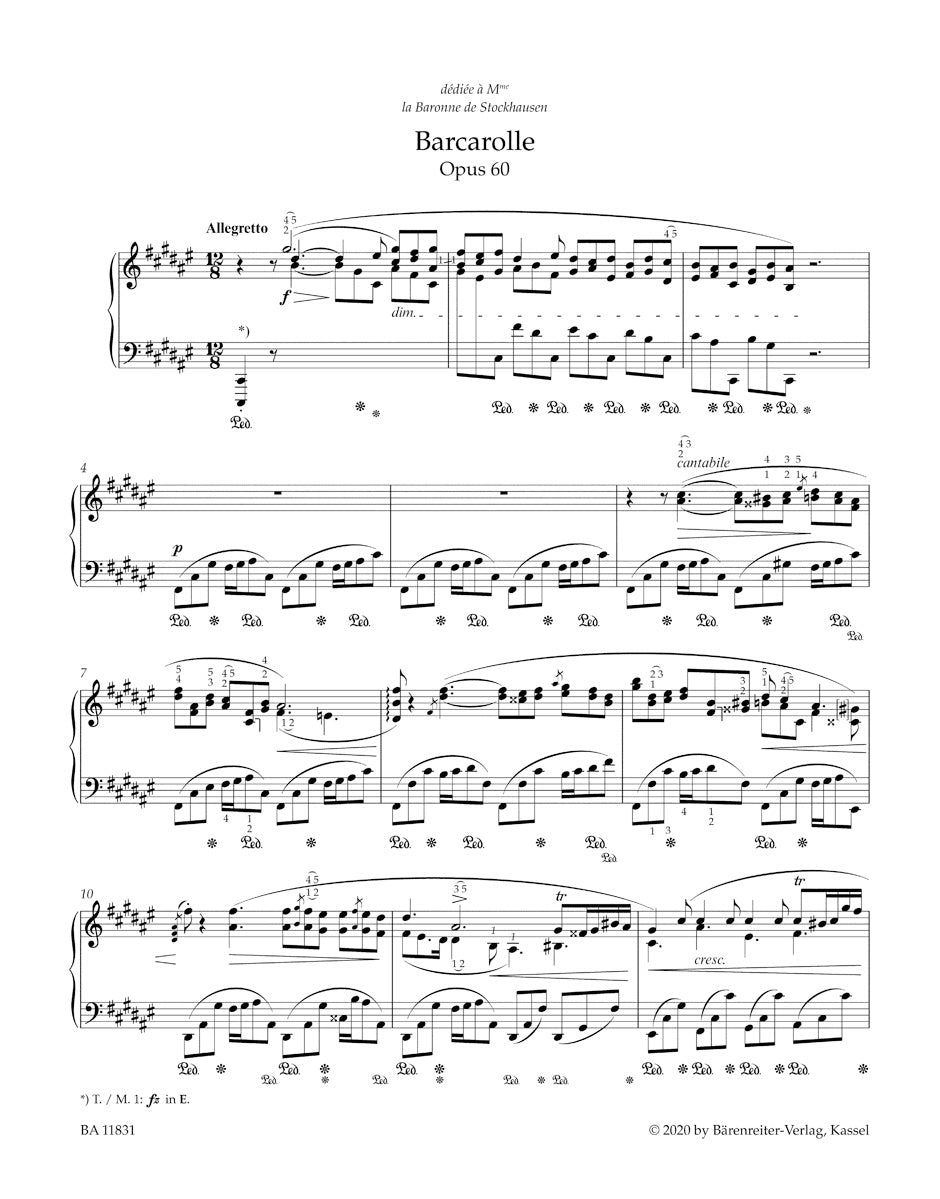 Barcarolle in F-sharp maj op. 60
