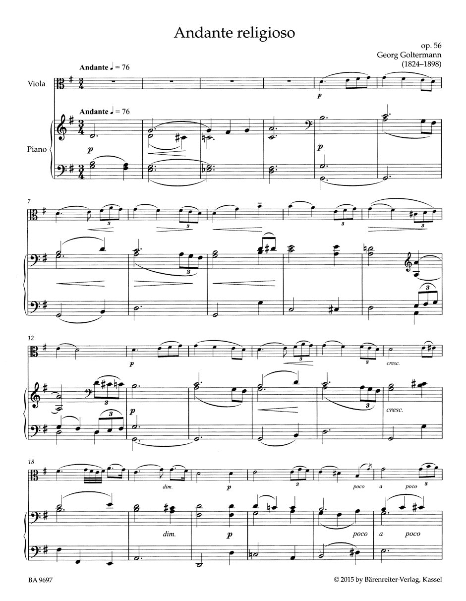 Barenreiter's Viola Collection: Concert Pieces for Viola and Piano