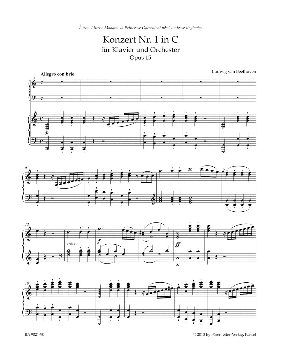 Concerto No. 1 in C major for Pianoforte and Orchestra op. 15