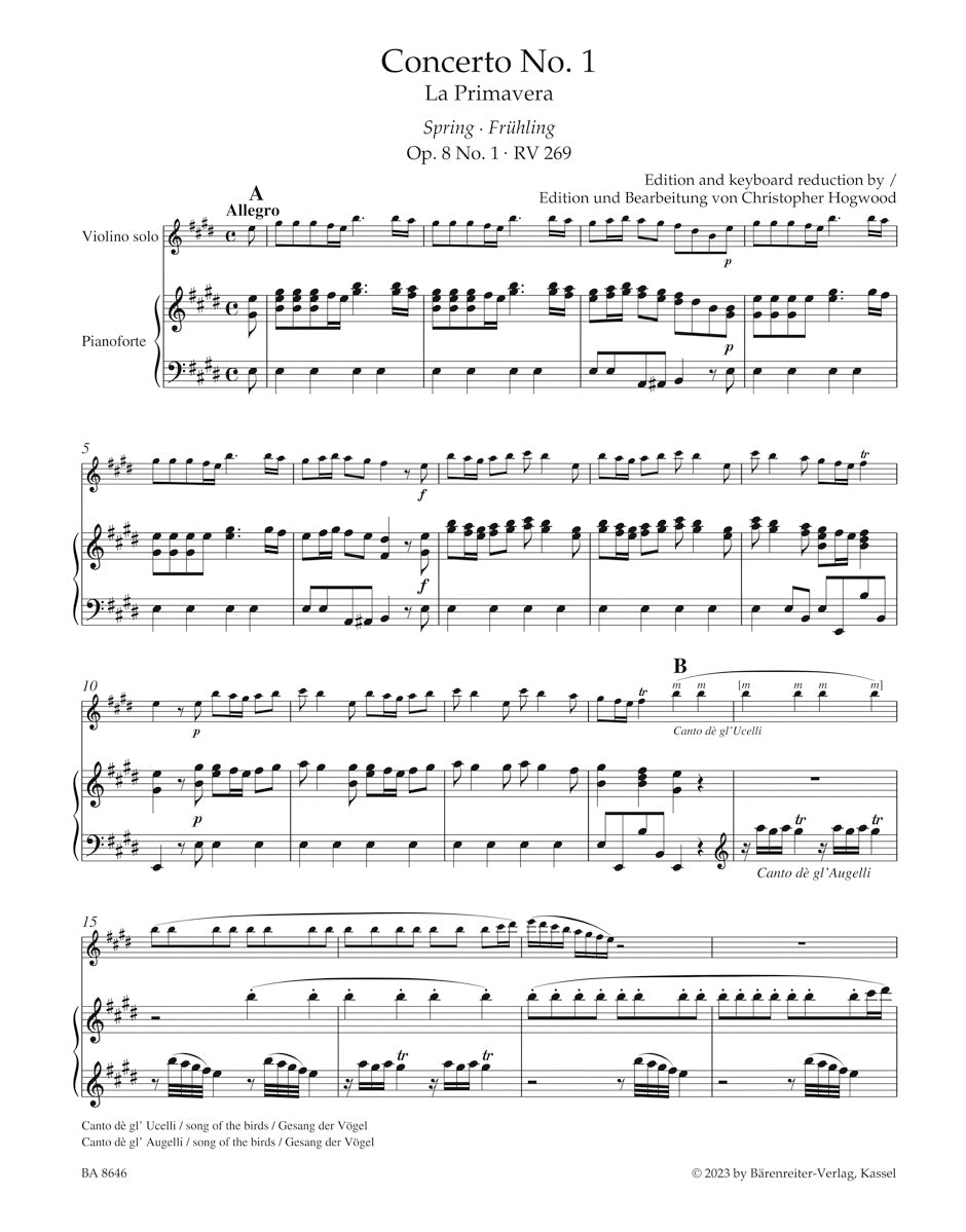 Concerto in E maj op. 8 no. 1 "Spring"