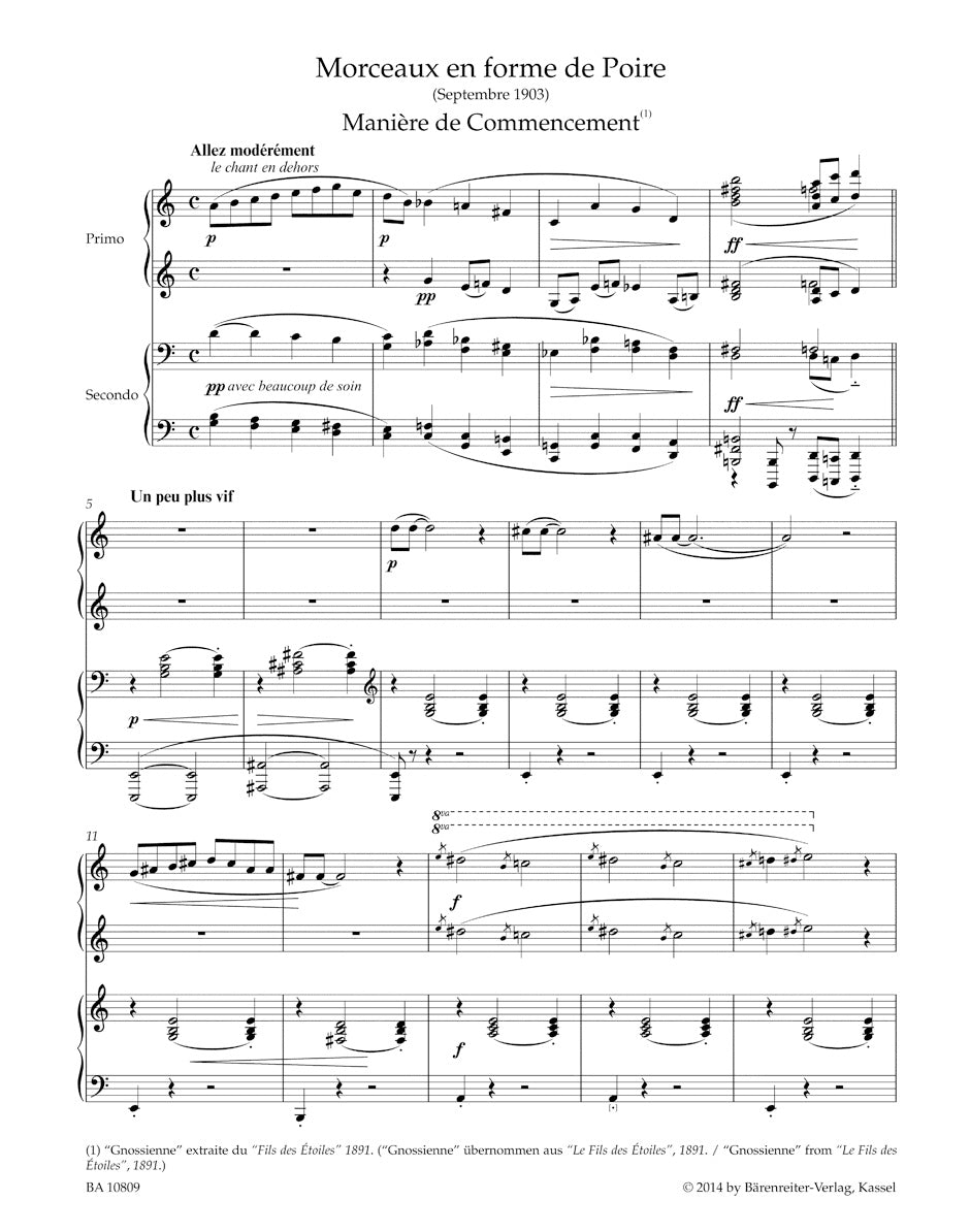 3 Morceaux en forme de Poire for Piano four-hands