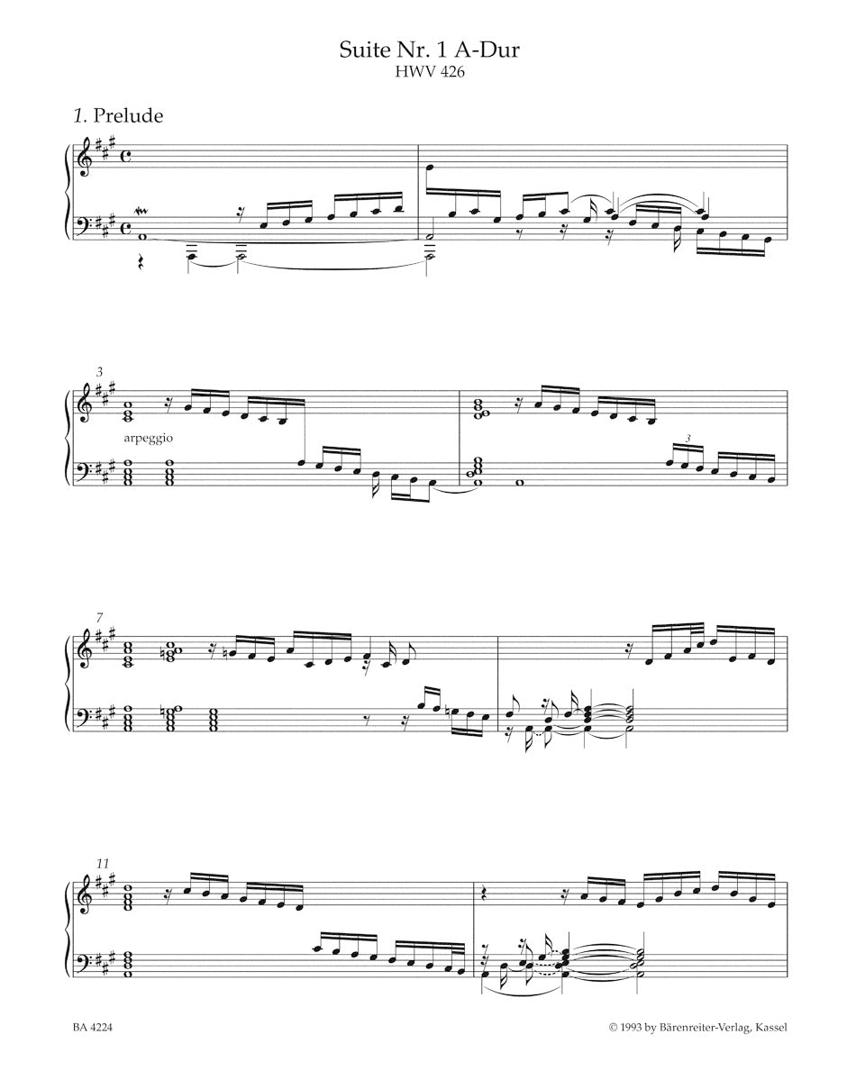 Keyboard Works 
Vol. 1: First Set of 1720. The Eight Great Suites  HWV 426-433