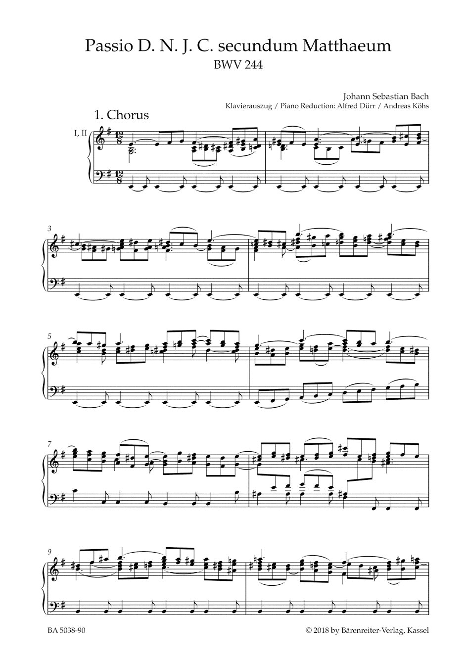 St Matthew Passion BWV 244