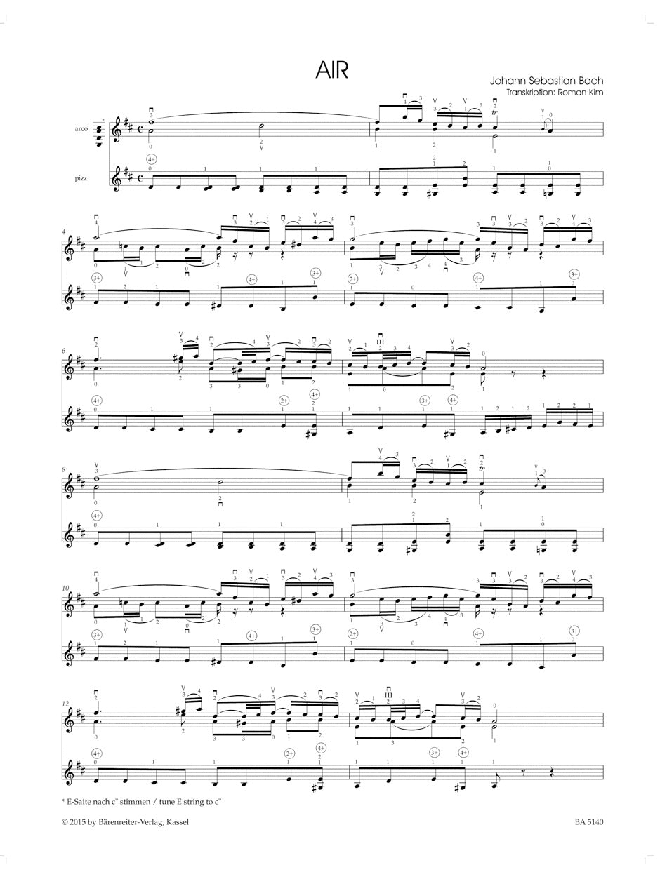 Air from the Orchestral Suite BWV 1068. Arranged for Violin solo by Roman Kim