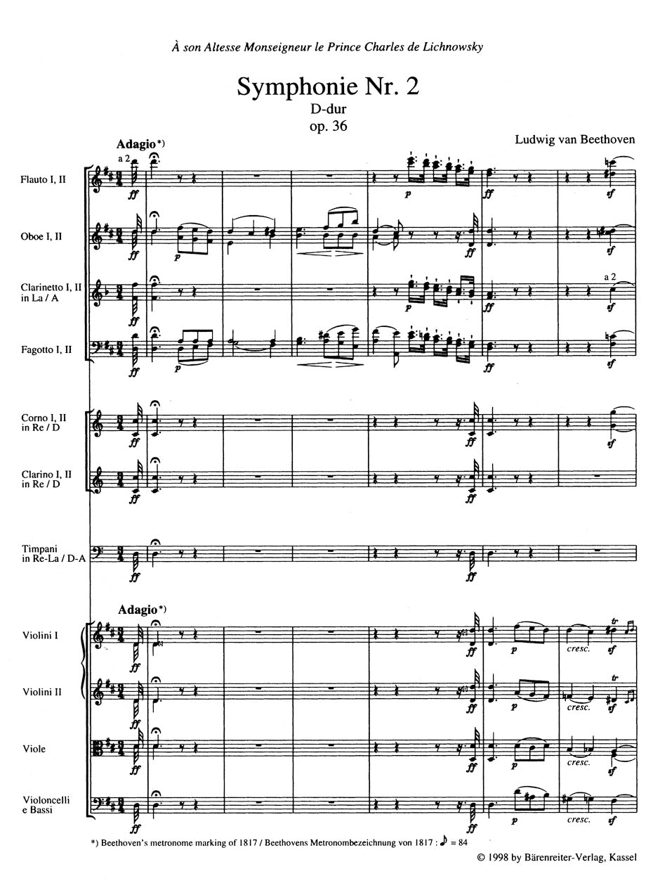 Symphony No. 2 in D maj op. 36