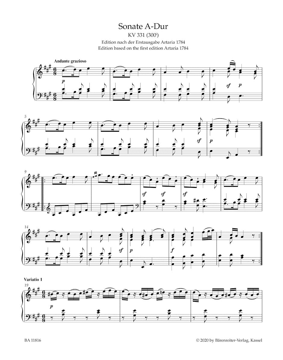 Sonata in A maj K. 331 (300i)
"Alla Turca"