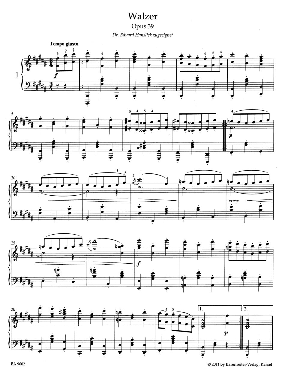 Waltzes op. 39