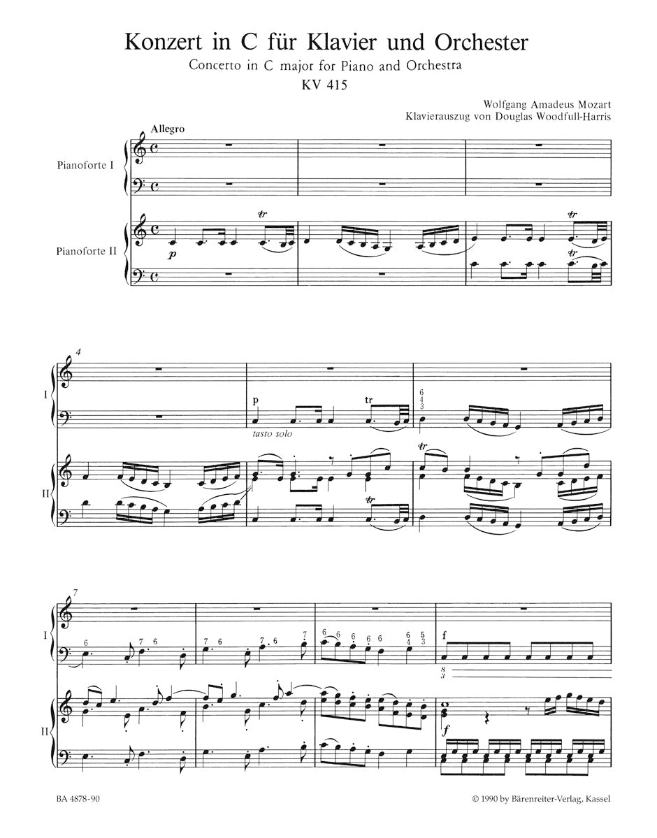 Piano Concerto No. 13 in C maj K. 415 (387b)