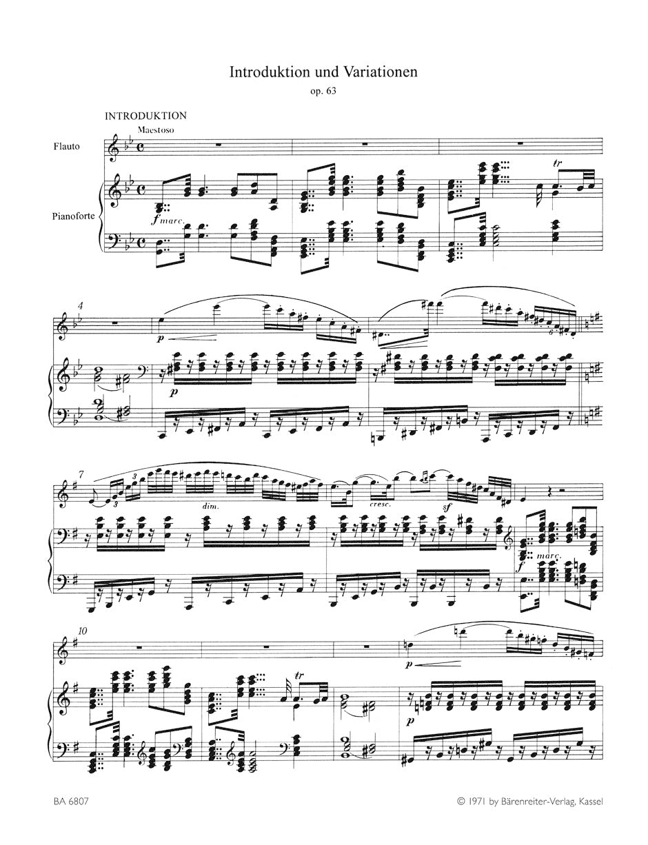 Introduction and Variations for Flute and Piano on a theme from Carl Maria von Webers "Euryanthe"