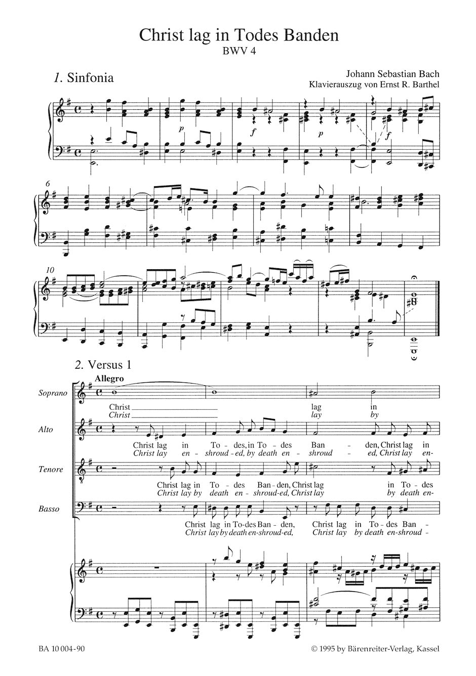 Cantata BWV 4 Christ lag in Todes Banden / Christ lay by death enshrouded