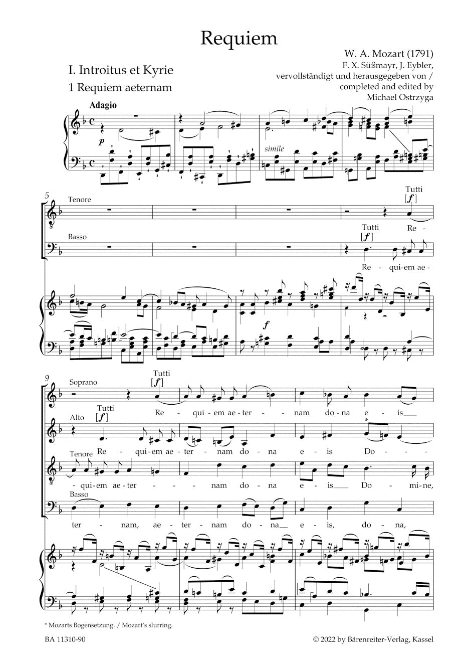 Requiem 
Completed and edited by Michael Ostrzyga