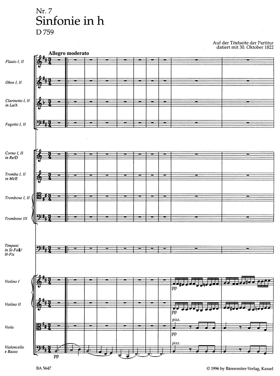 Symphony No. 7 "Unfinished" in B min D 759