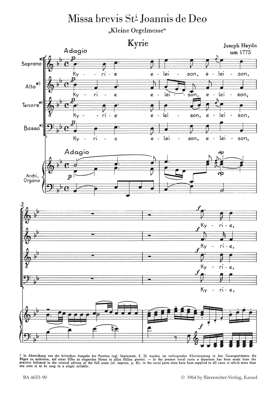 Missa brevis St. Joannis de Deo - Little Organ Mass Hob. XXII:7