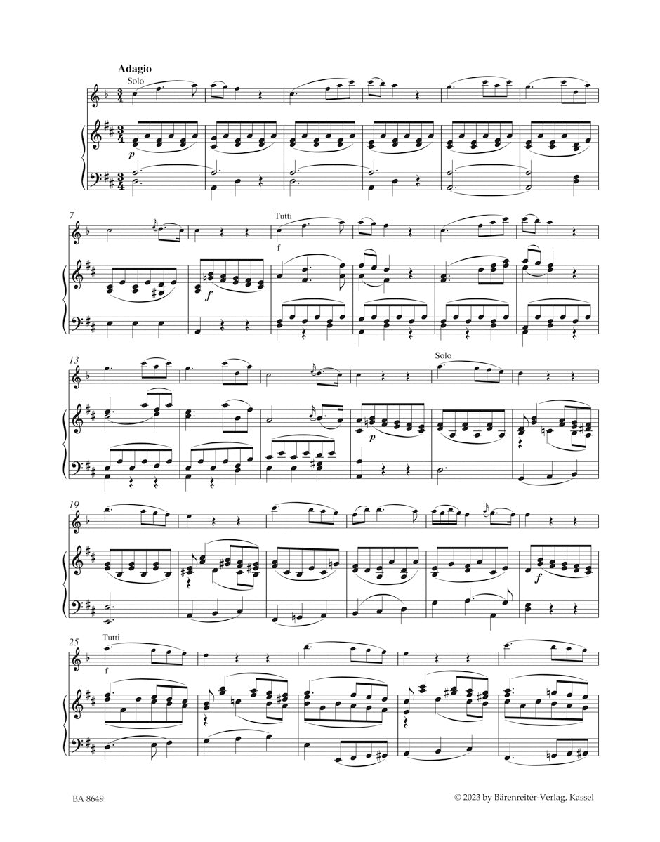 Adagio from the Concerto in A maj for Clarinet and Orchestra K. 622