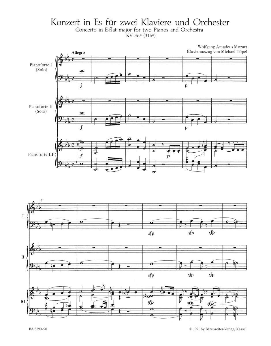 Piano Concerto No. 10 for two Pianos in
E-flat maj K. 365 (316a)