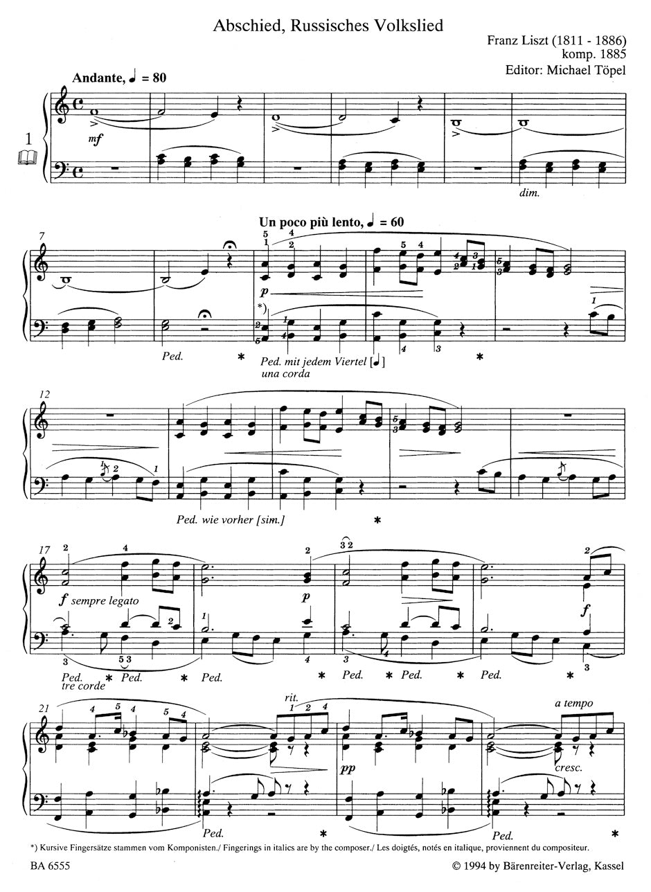 Barenreiter Piano Album Early 20th Century