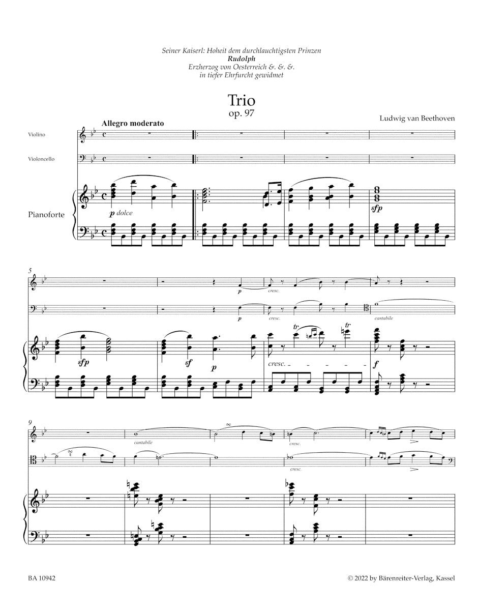 Trio in B-flat maj op. 97 "Archduke"
