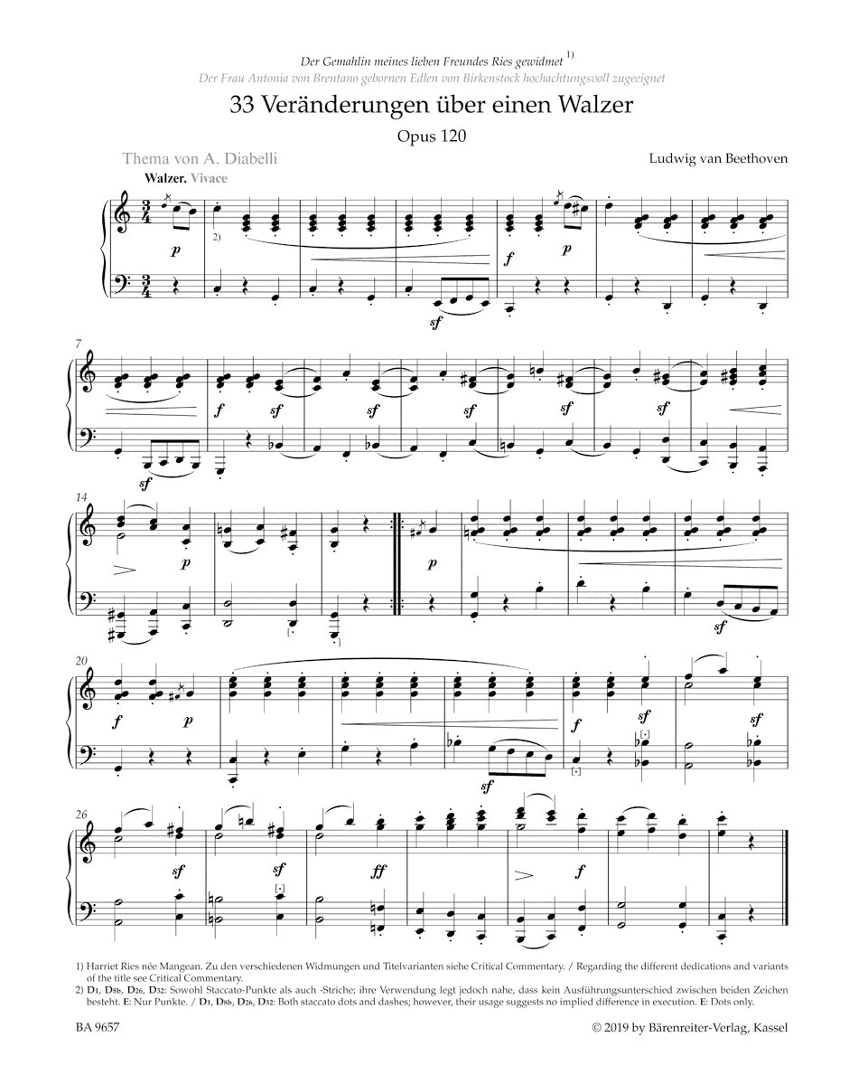 33 Variations on a Waltz by A. Diabelli op. 120, "Diabelli Variations"