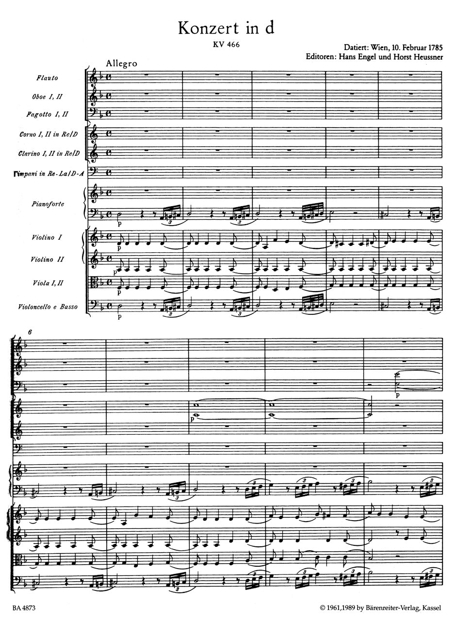 Piano Concerto No. 20 in D min K. 466