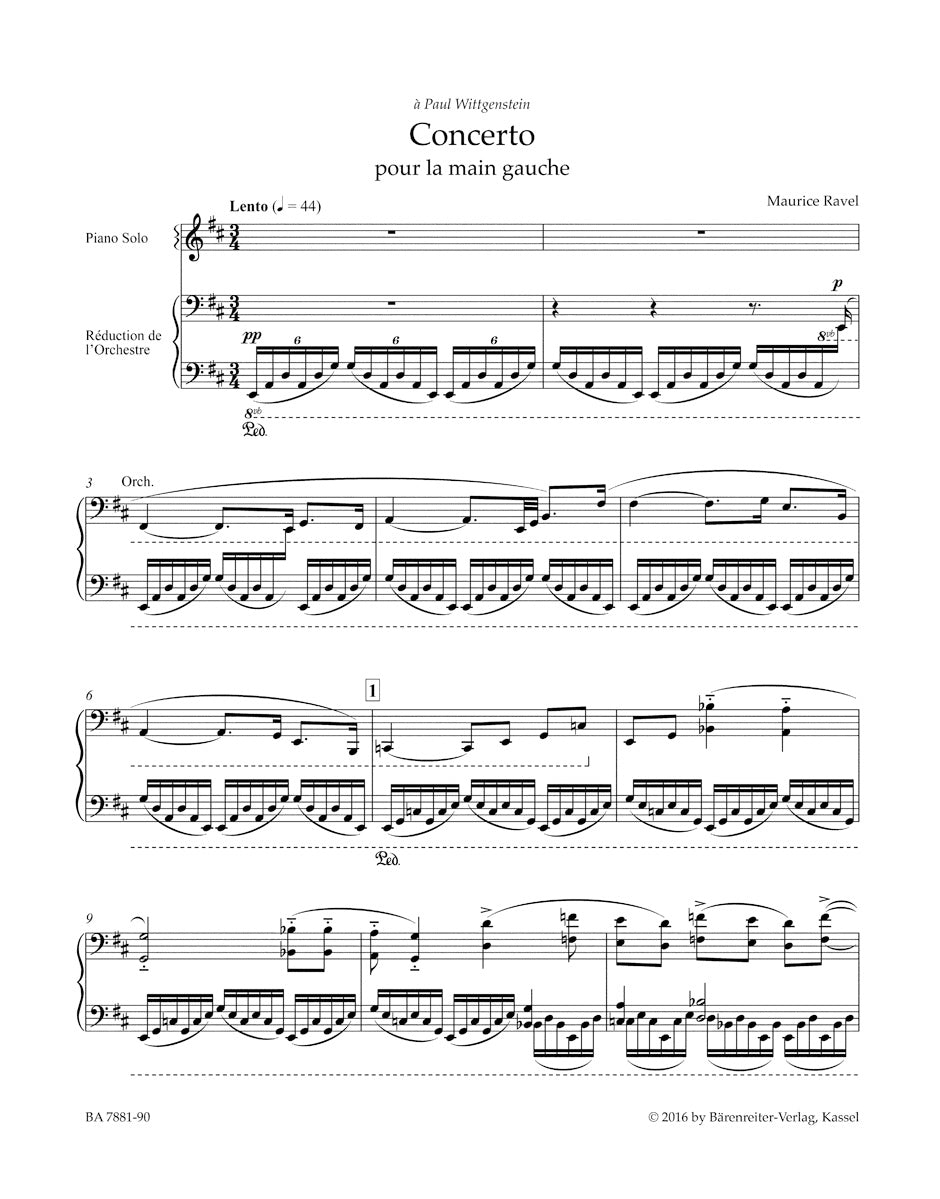 Concerto for the Left Hand for Piano and Orchestra