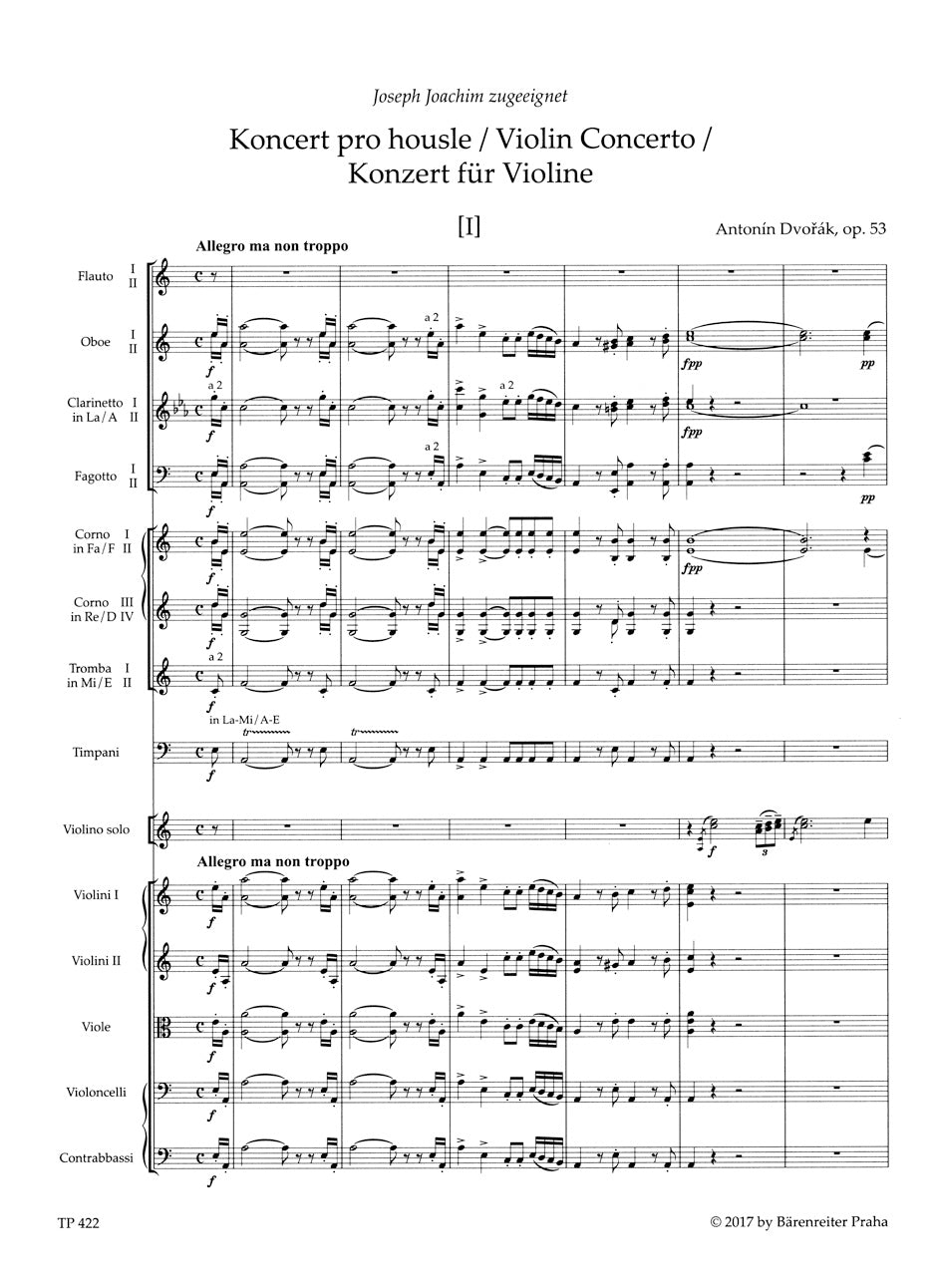 Concerto in A min for Violin and Orchestra op. 53