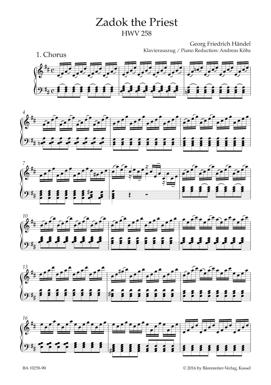 Zadok the Priest HWV 258
Coronation Anthem for Mixed Choir and Orchestra